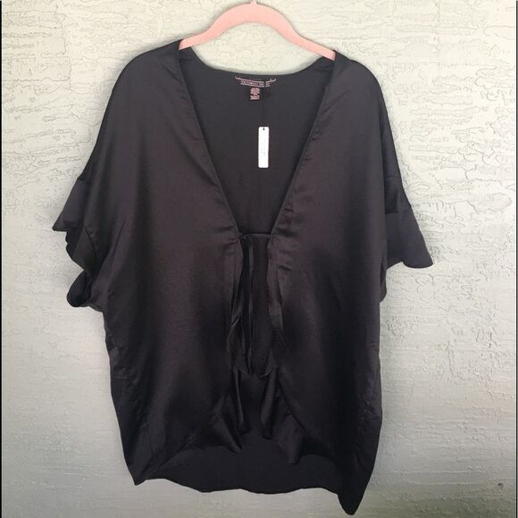 Victoria’s Secret Black Robe NWT LOVE One Size - Picture 4 of 14